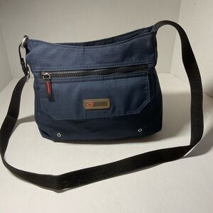 Candie's Blue and Black Crossbody Bag with Adjustable Strap